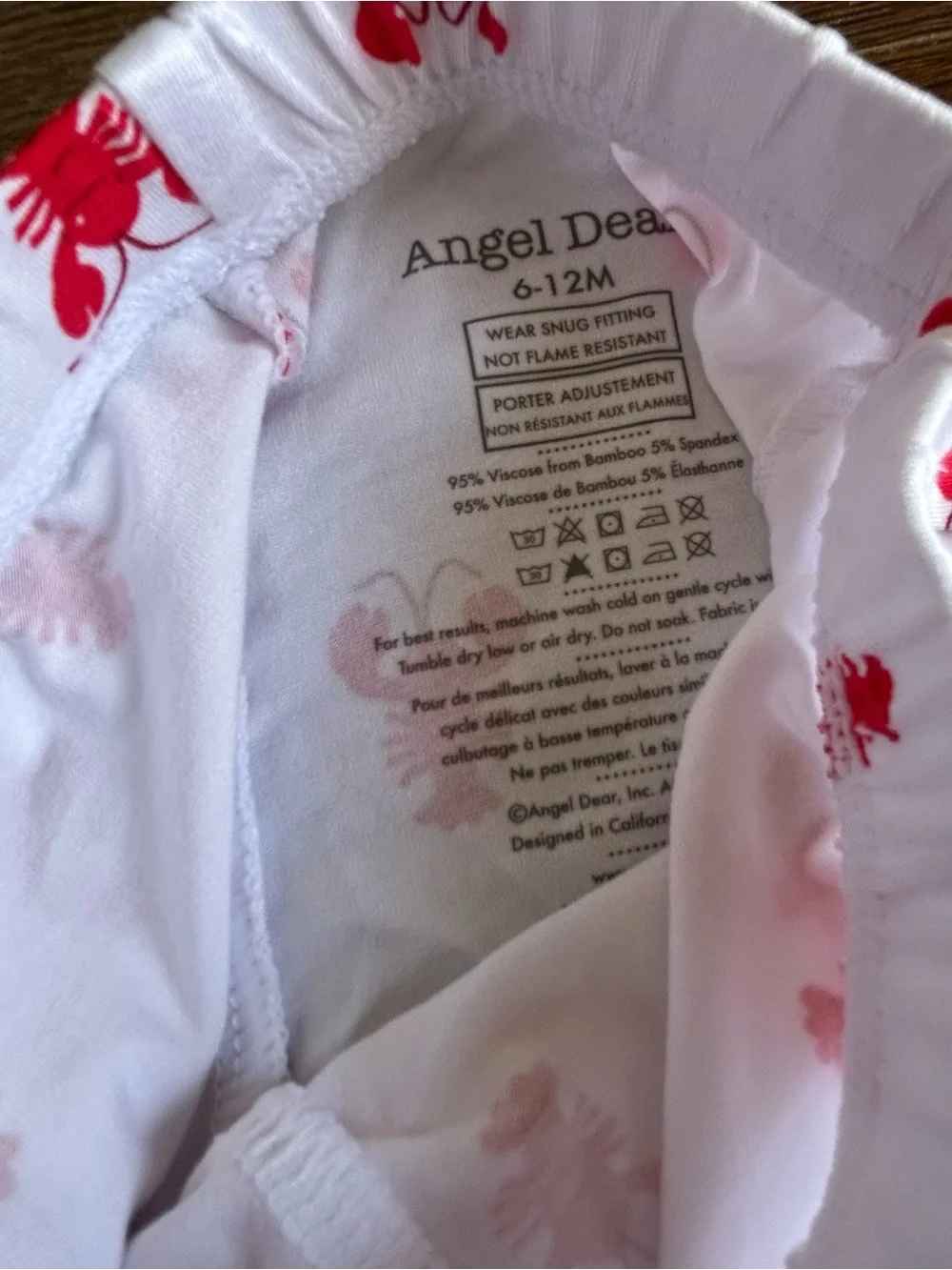 Angel Dear Lobster Loungewear Pajama Set 6-12m